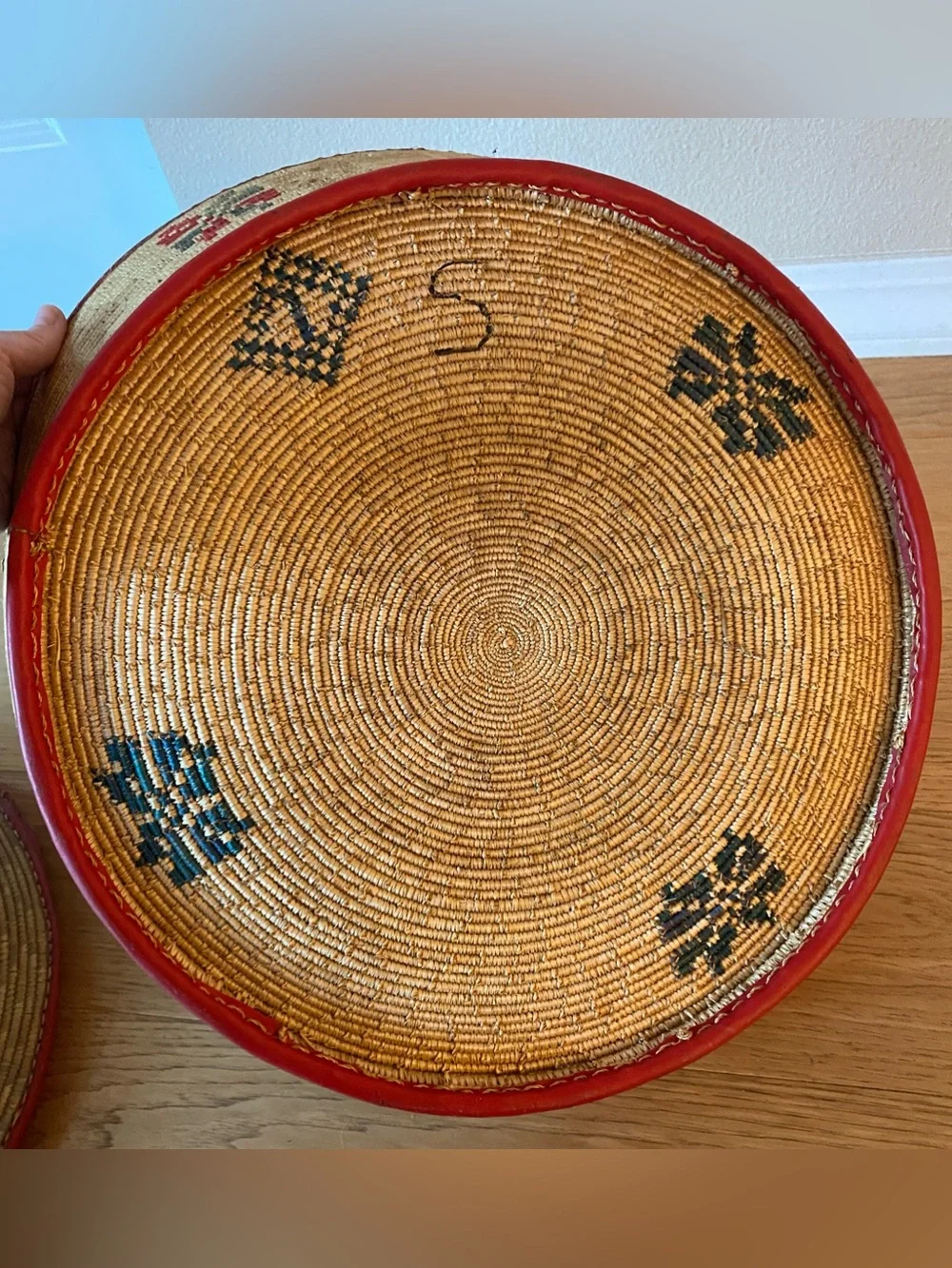 Large Vintage Ethiopian Mesob Basket Handwoven Injera Serving Table